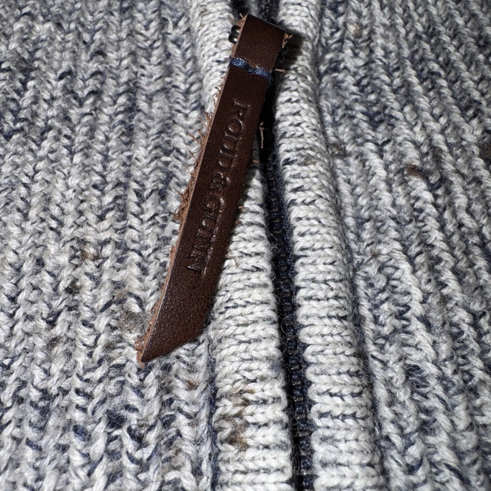 Rodd & Gunn Gray 100% Pure New Wool Quarter Zip Sweater Sz S Preppy Old $ EUC - Picture 3 of 10